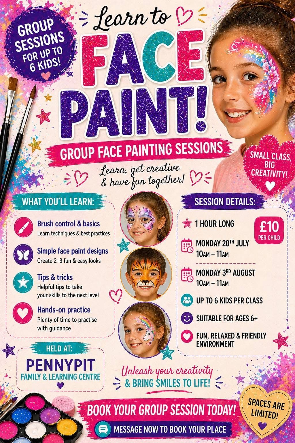 Learn to Face Paint ā Group Sessions