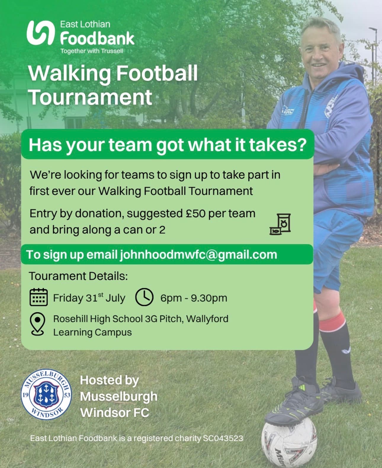 East Lothian Foodbank Walking Football Tournament ā½ļø